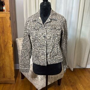 d. Jeans jacket leopard print size small